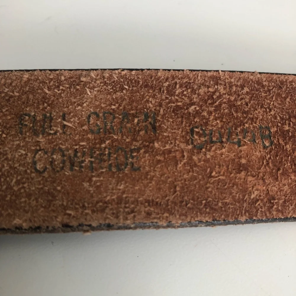 Brown Tooled Leather Belt with Camouflage Deer Buckle